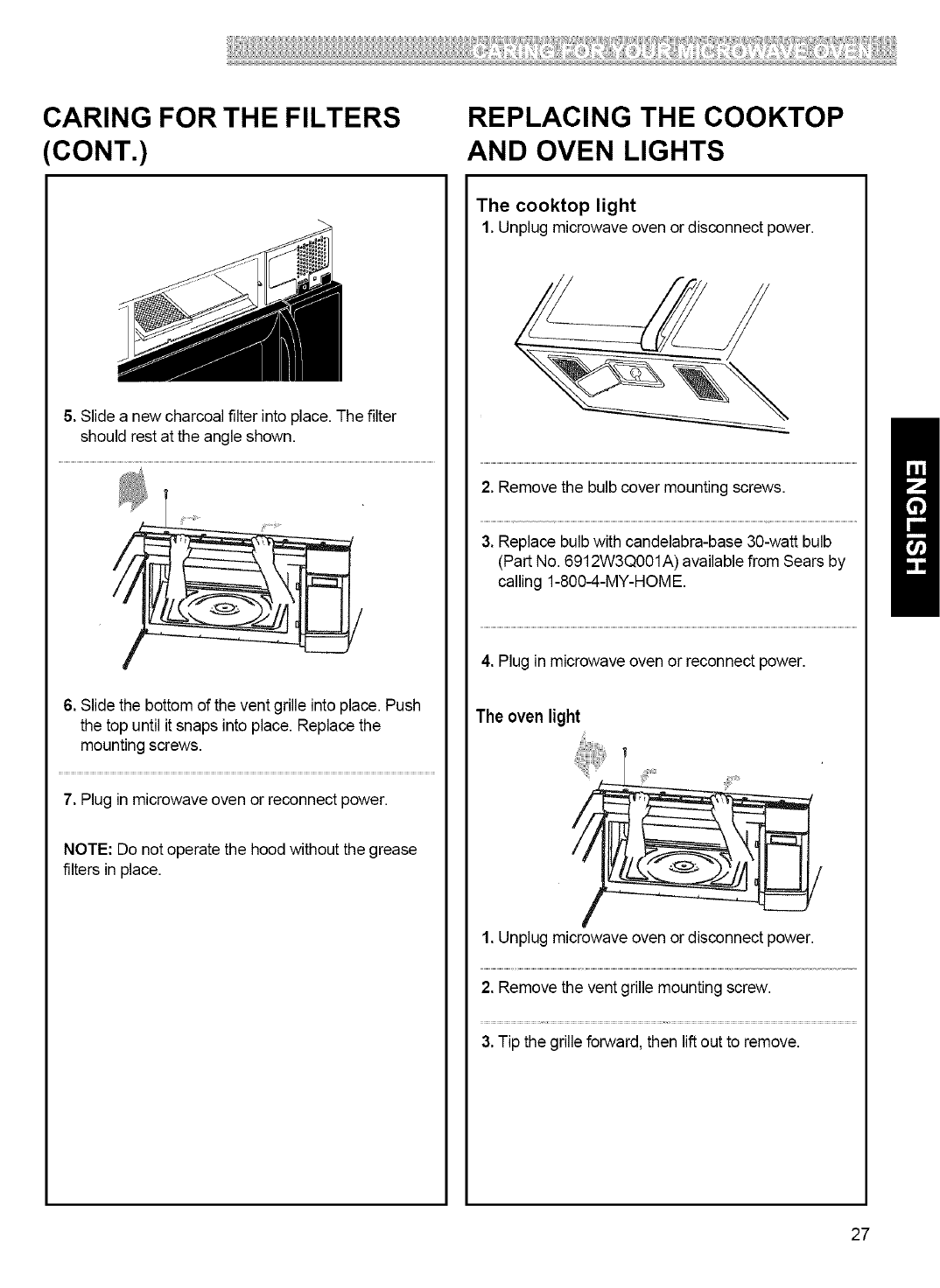 Kenmore Microwave Hood Combination 721 80032 Users Manual