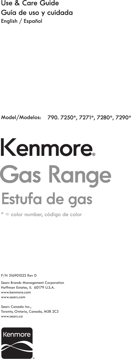 Kenmore Range 7250 Users Manual 316901023_D_en.p65