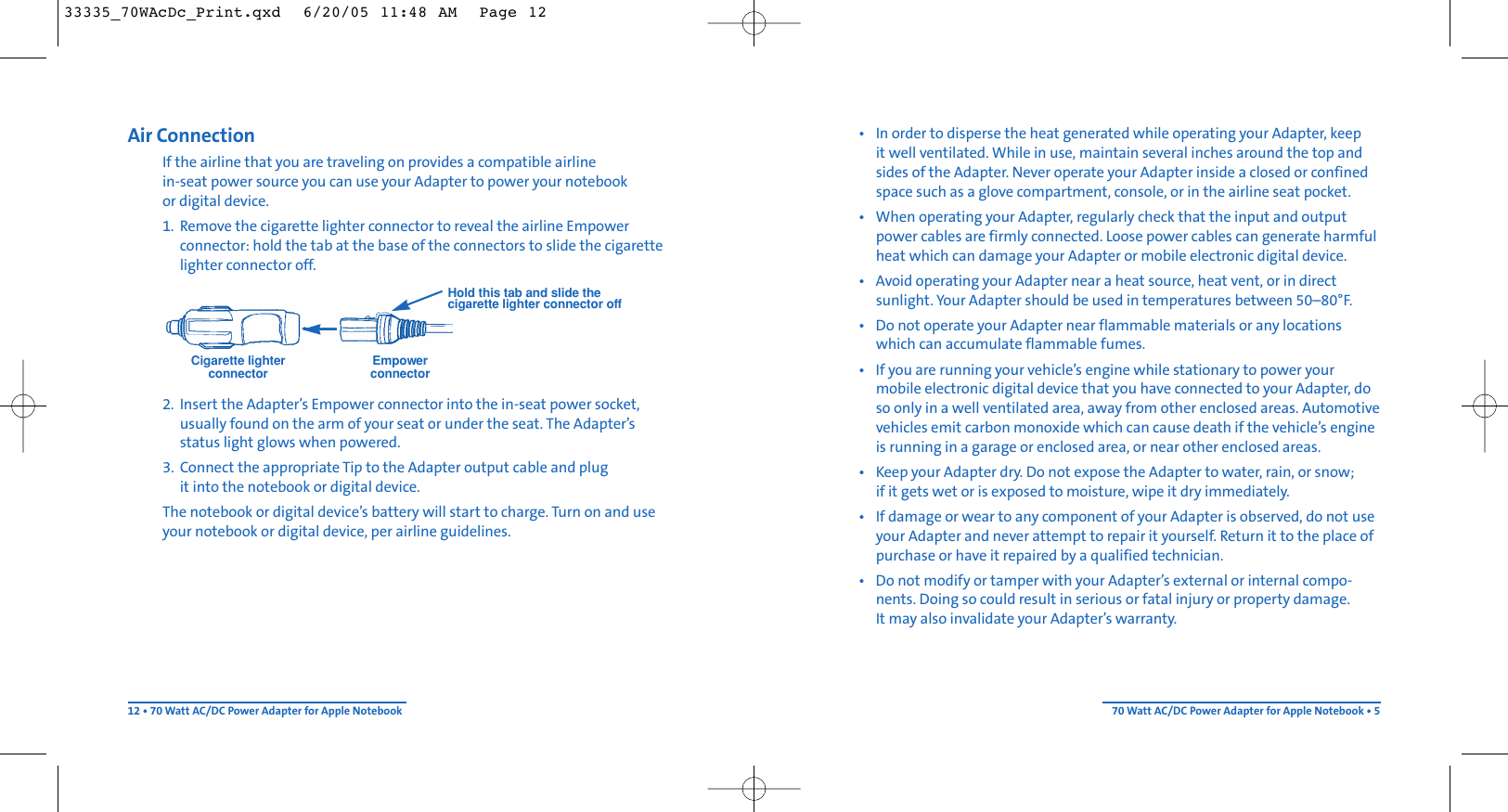 Page 5 of 8 - Kensington Kensington-Ac-Dc-Power-Adapter-33335-Users-Manual-  Kensington-ac-dc-power-adapter-33335-users-manual