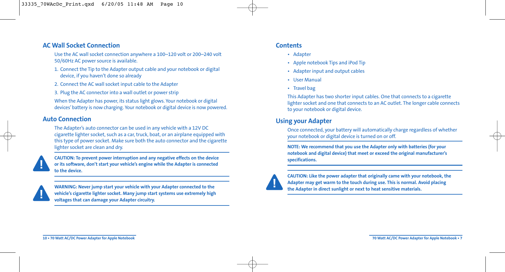 Page 7 of 8 - Kensington Kensington-Ac-Dc-Power-Adapter-33335-Users-Manual-  Kensington-ac-dc-power-adapter-33335-users-manual