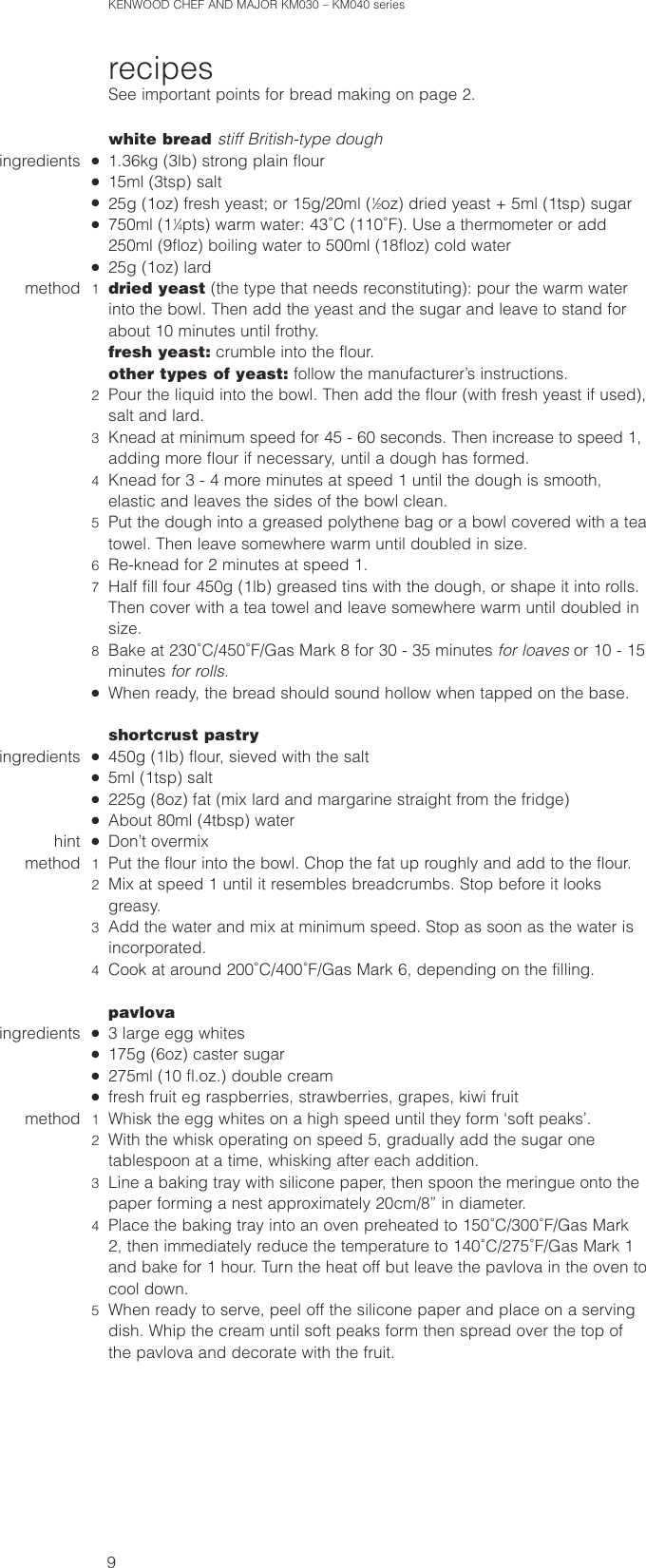 Page 10 of 12 - Kenwood Chef KM030 SeriesMajor KM040 Series  User Manual To The Ff05a5af-d746-4d67-80f8-8f6d943ee659