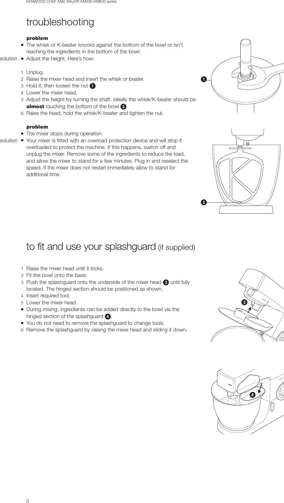 Page 4 of 10 - Kenwood Chef KM330 SeriesMajor KM630 Series 89421 KM330-KM630 English Only User Manual  To The 901675fb-3a33-4d47-b933-5a58bd9ec739
