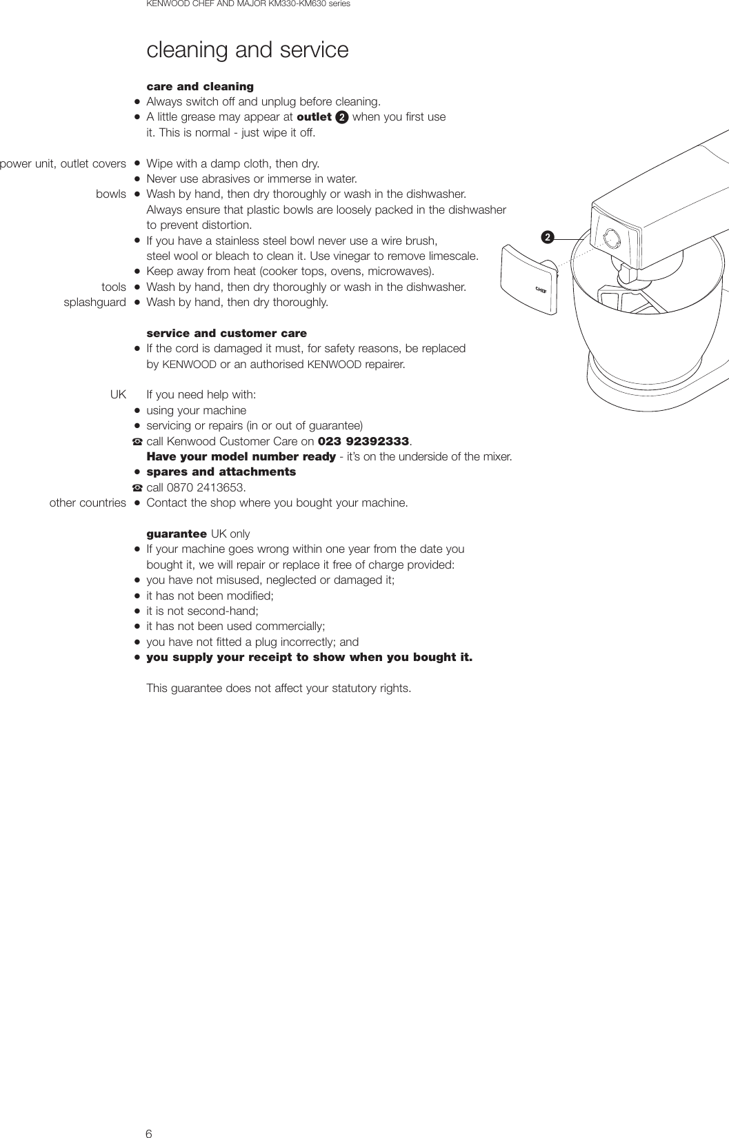 Page 7 of 10 - Kenwood Chef KM330 SeriesMajor KM630 Series 89421 KM330-KM630 English Only User Manual  To The 901675fb-3a33-4d47-b933-5a58bd9ec739