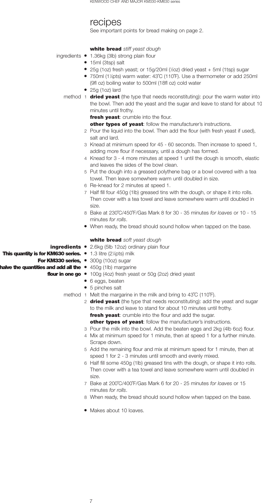 Page 8 of 10 - Kenwood Chef KM330 SeriesMajor KM630 Series 89421 KM330-KM630 English Only User Manual  To The 901675fb-3a33-4d47-b933-5a58bd9ec739