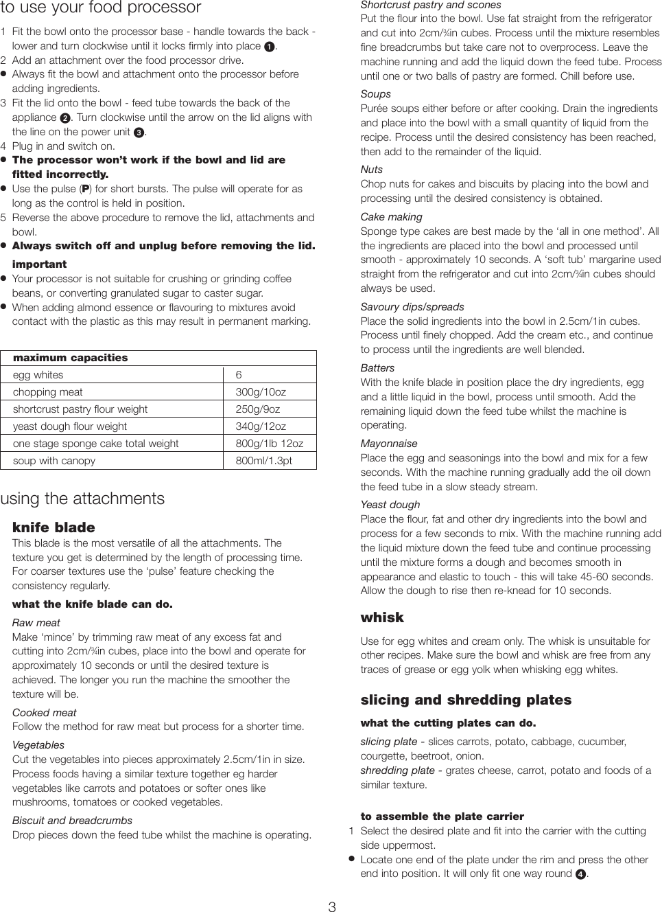Page 4 of 8 - Kenwood FP120 Series 19026 Iss 1 English Only User Manual  To The 3bd57990-076e-4bec-b180-49ff58f96380