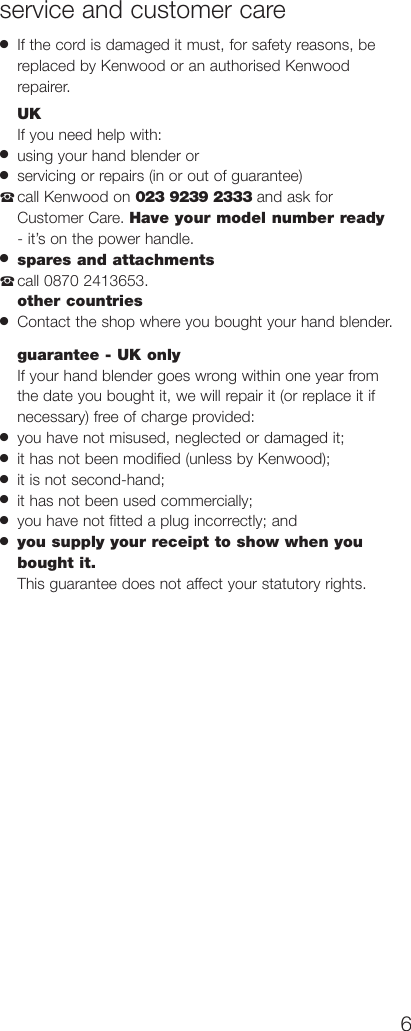 Page 8 of 10 - Kenwood HB790 Series 18287 English Only A5 User Manual  To The F9753add-25dd-473d-8957-9abbfcc45847