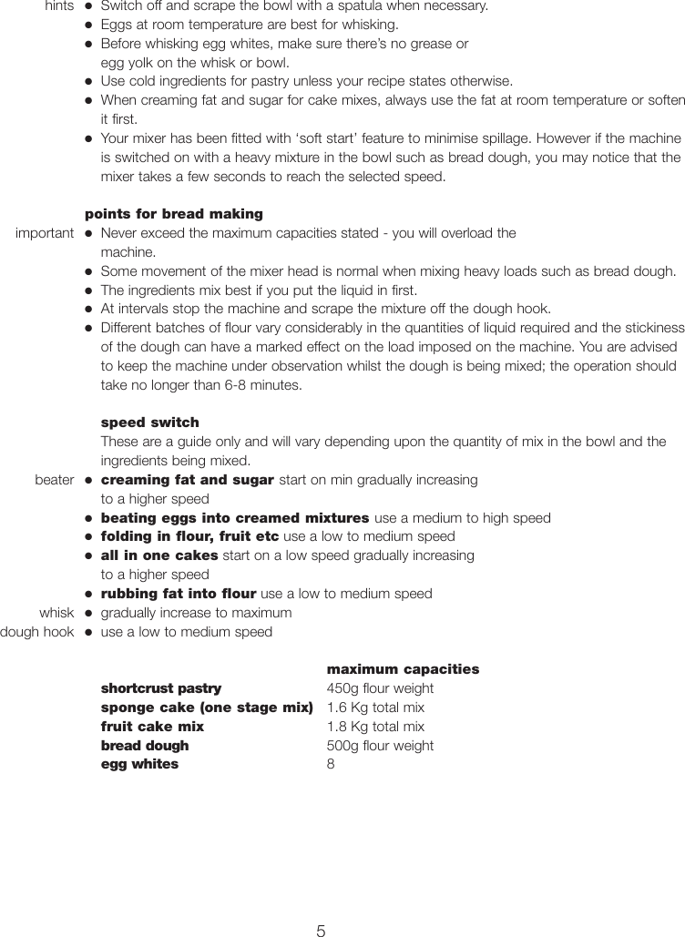 Page 5 of 10 - Kenwood KM260 57732 Iss 3 A5 Eng User Manual  To The 05610d5b-5b13-41cc-a573-293d46a518b2