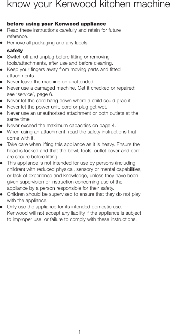 Page 2 of 9 - Kenwood KMX50 18362 Iss 2 English User Manual  To The 2f6c2a2f-8ff5-4b07-9469-0edfaed59b4b