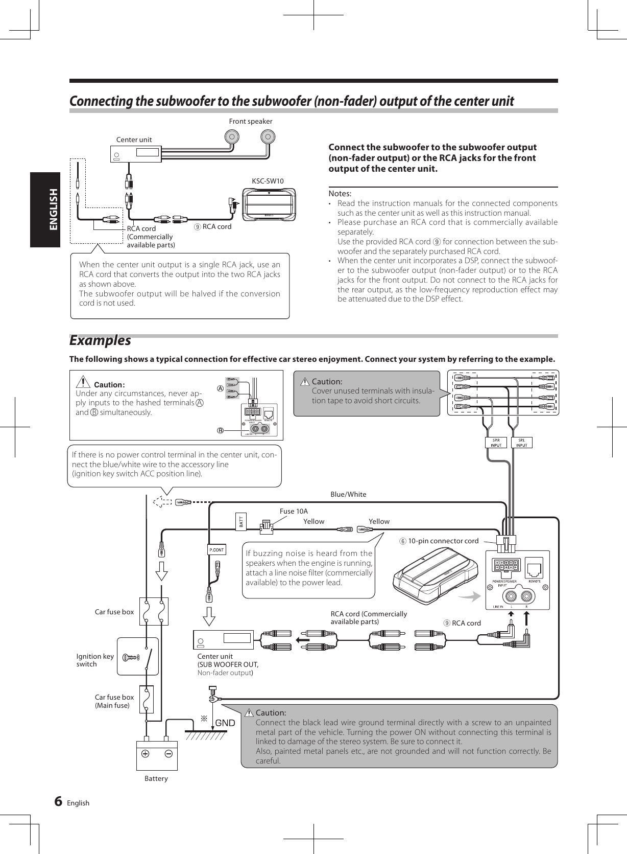 Page 6 of 9 - Kenwood KSC-SW10 User Manual  To The 49fc1589-be59-4cf8-8e18-7ada68ddaabf