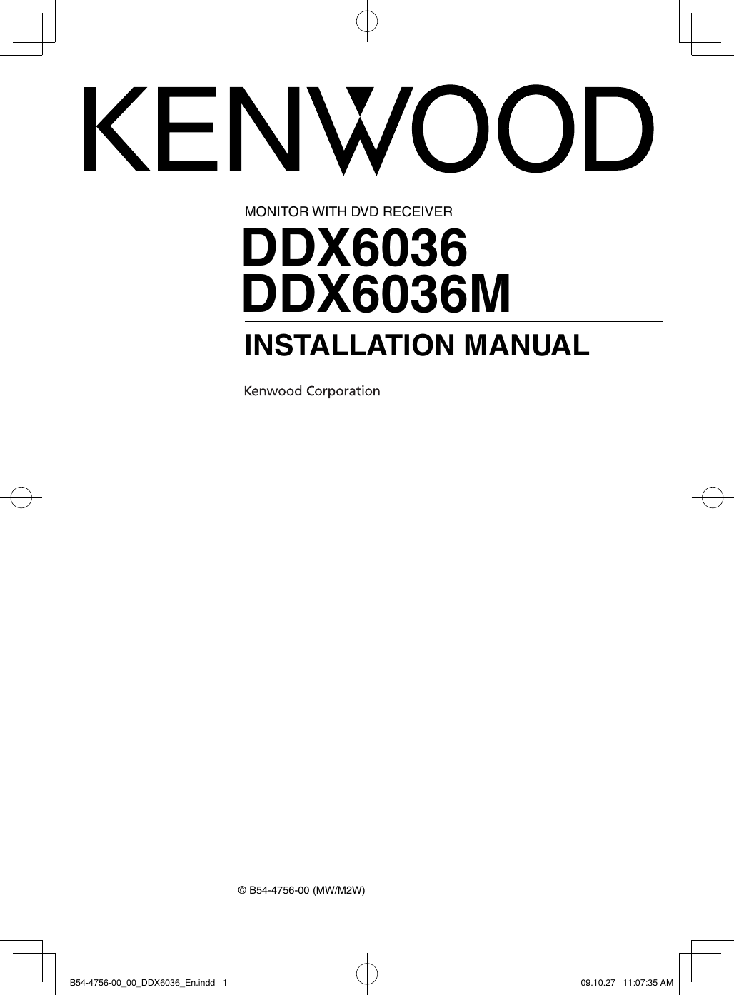 Kenwood Ddx6036 Users Manual B54 4756 00_00_DDX6036_En