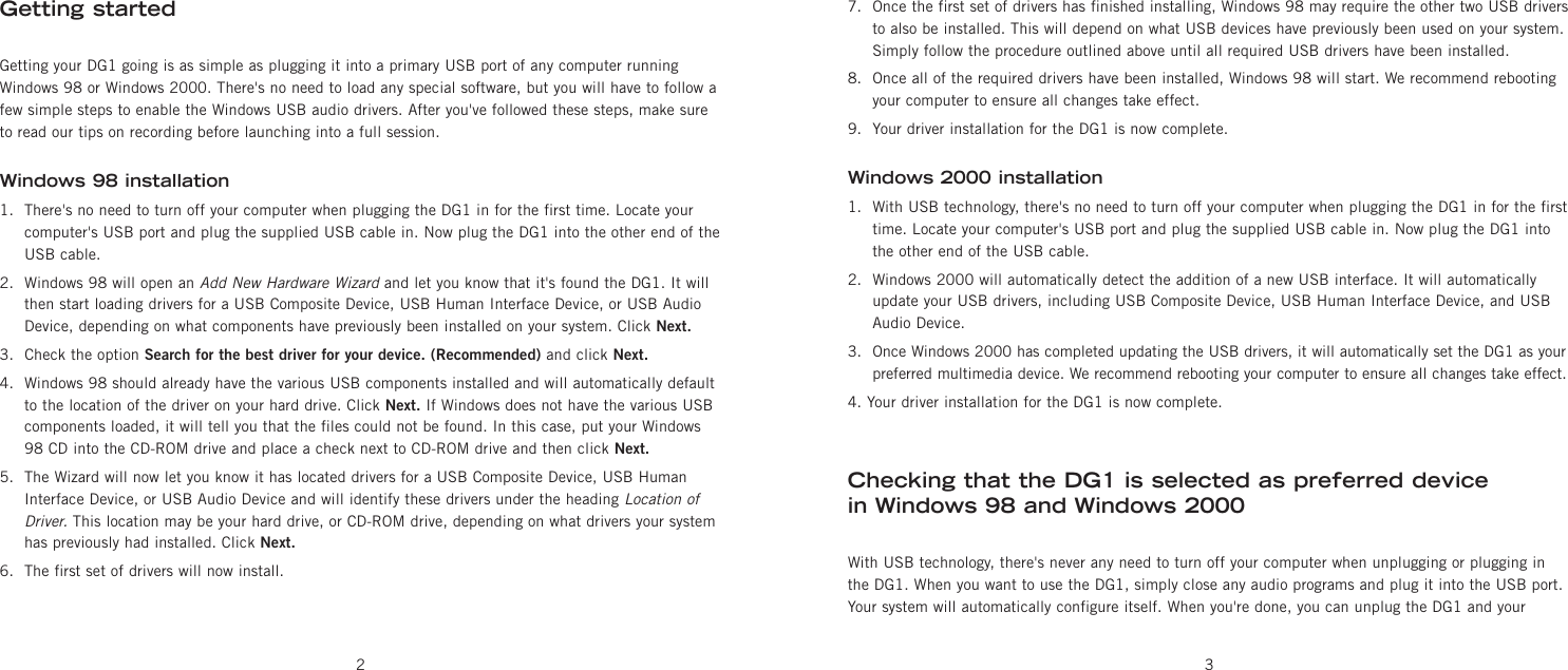 Page 2 of 7 - Kenwood Kenwood-Dg1-Users-Manual- DG1 6/6/00.xpress  Kenwood-dg1-users-manual