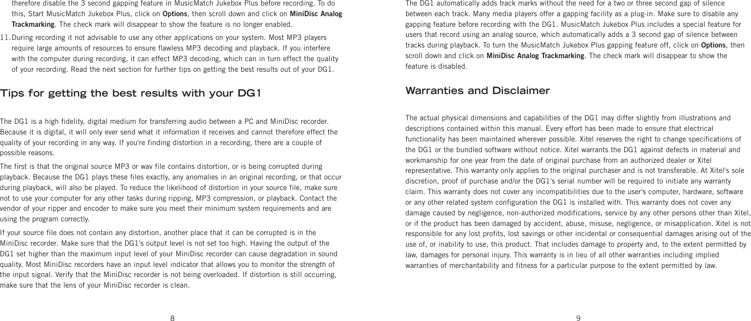 Page 5 of 7 - Kenwood Kenwood-Dg1-Users-Manual- DG1 6/6/00.xpress  Kenwood-dg1-users-manual