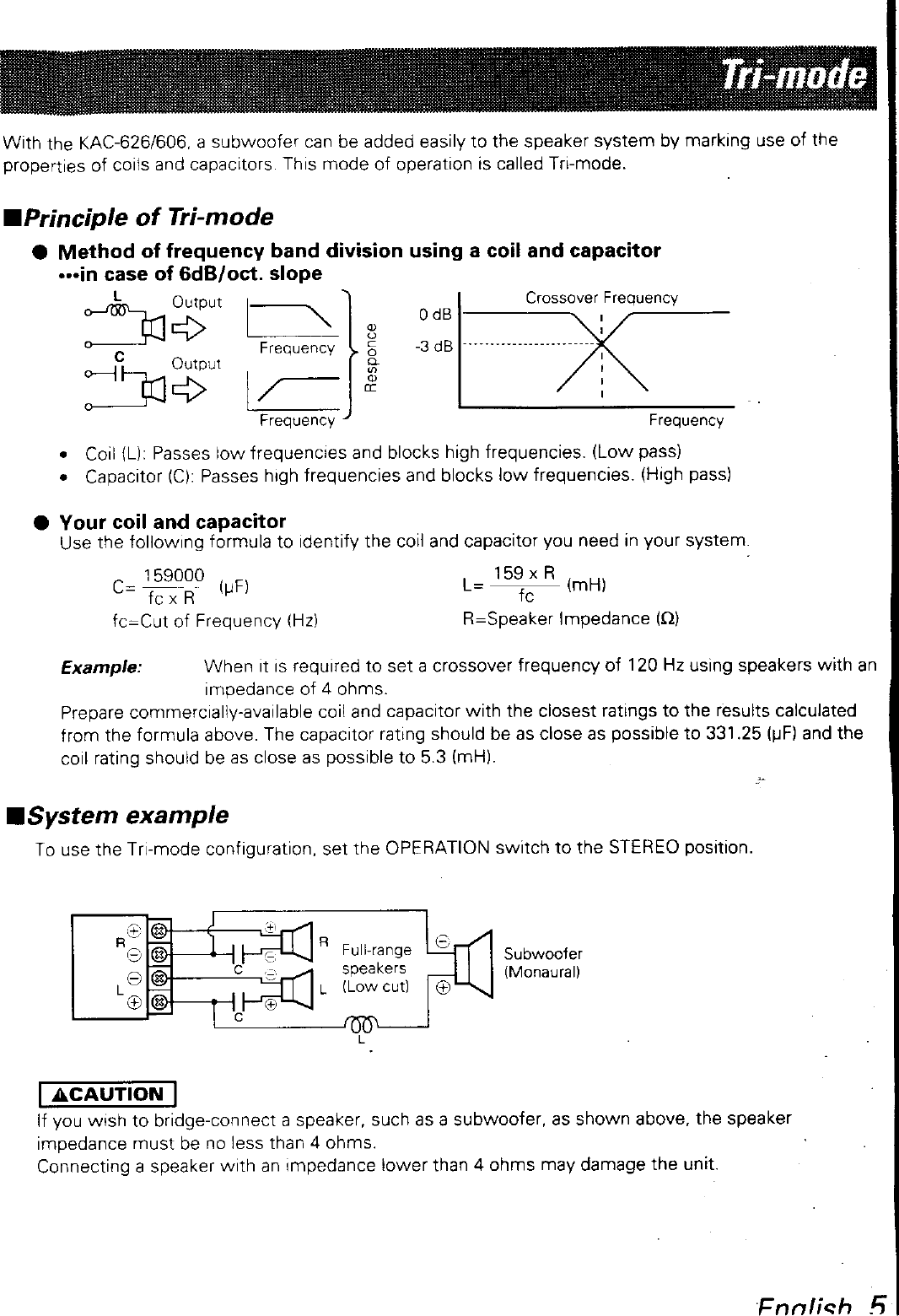 Page 5 of 6 - Kenwood Kenwood-Kac-626-Owner-S-Manual