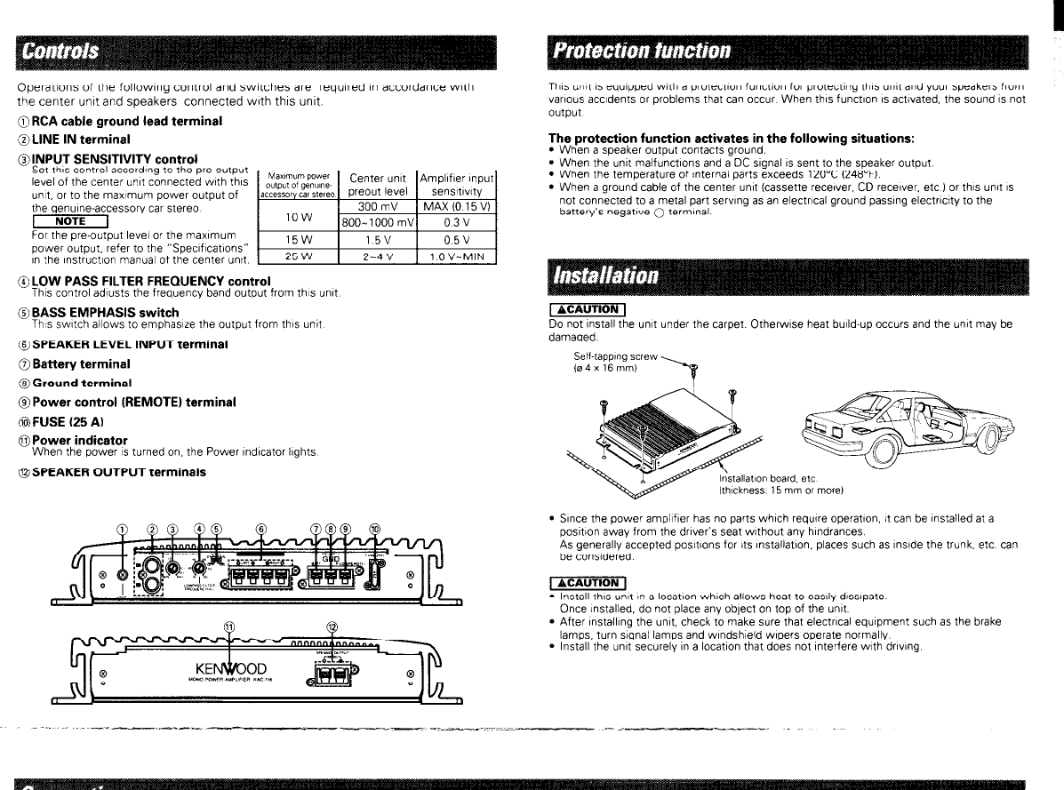 Kenwood Kac 716 Owner S Manual