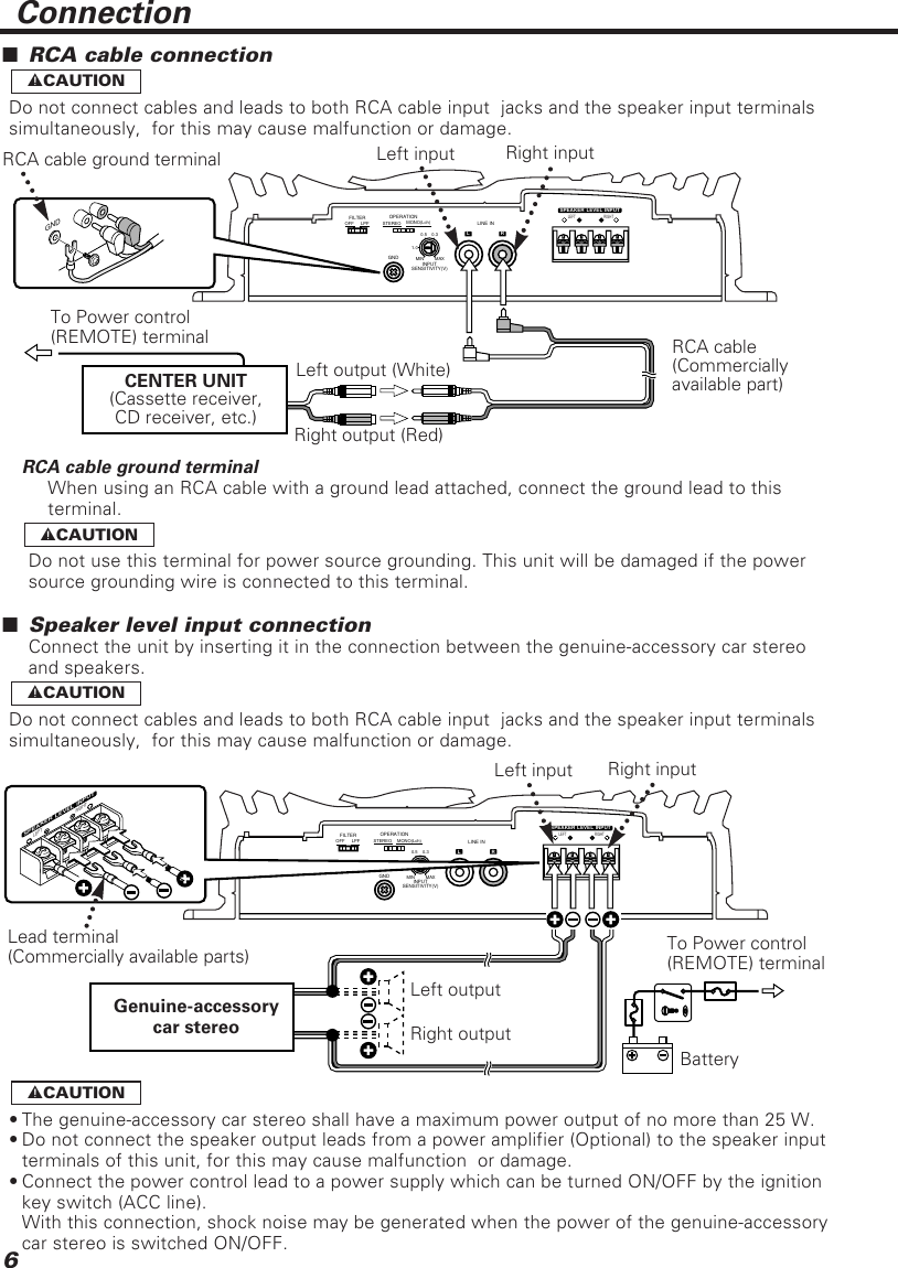 Page 6 of 12 - Kenwood Kenwood-Kac-728-Owner-S-Manual KAC-728-628-528 (EN)