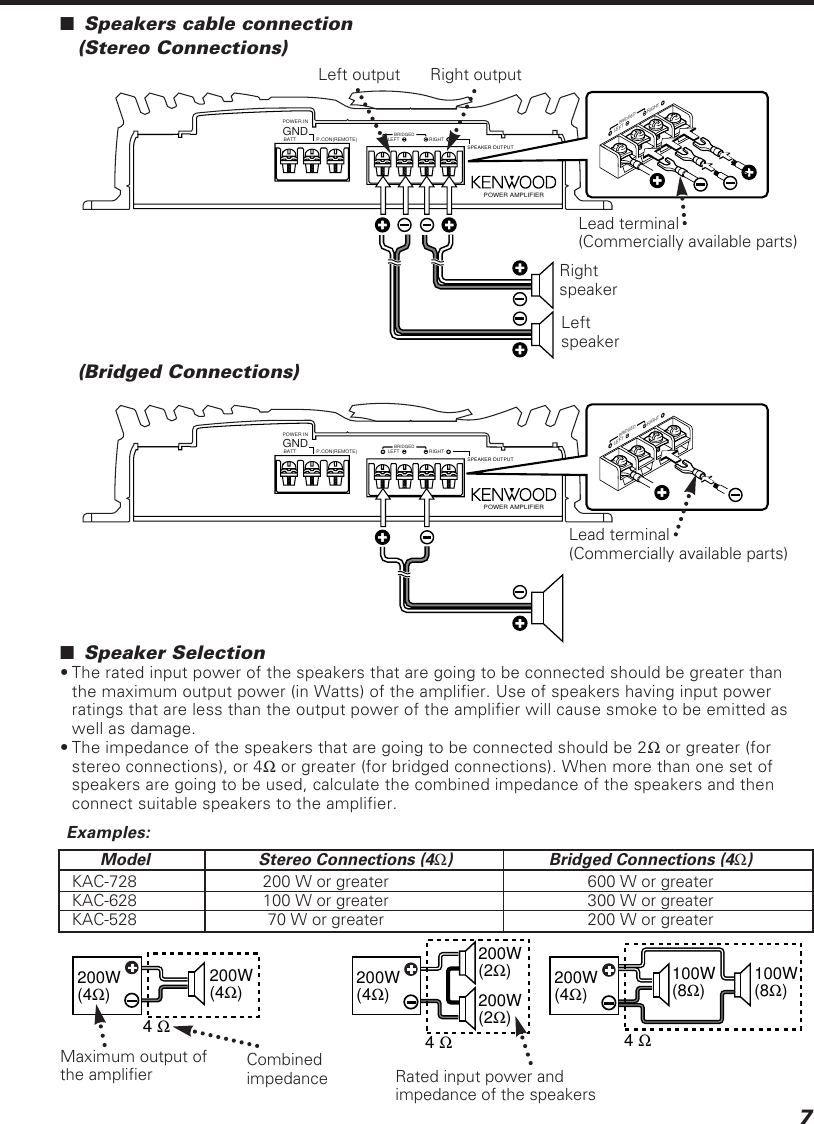 Page 7 of 12 - Kenwood Kenwood-Kac-728-Owner-S-Manual KAC-728-628-528 (EN)