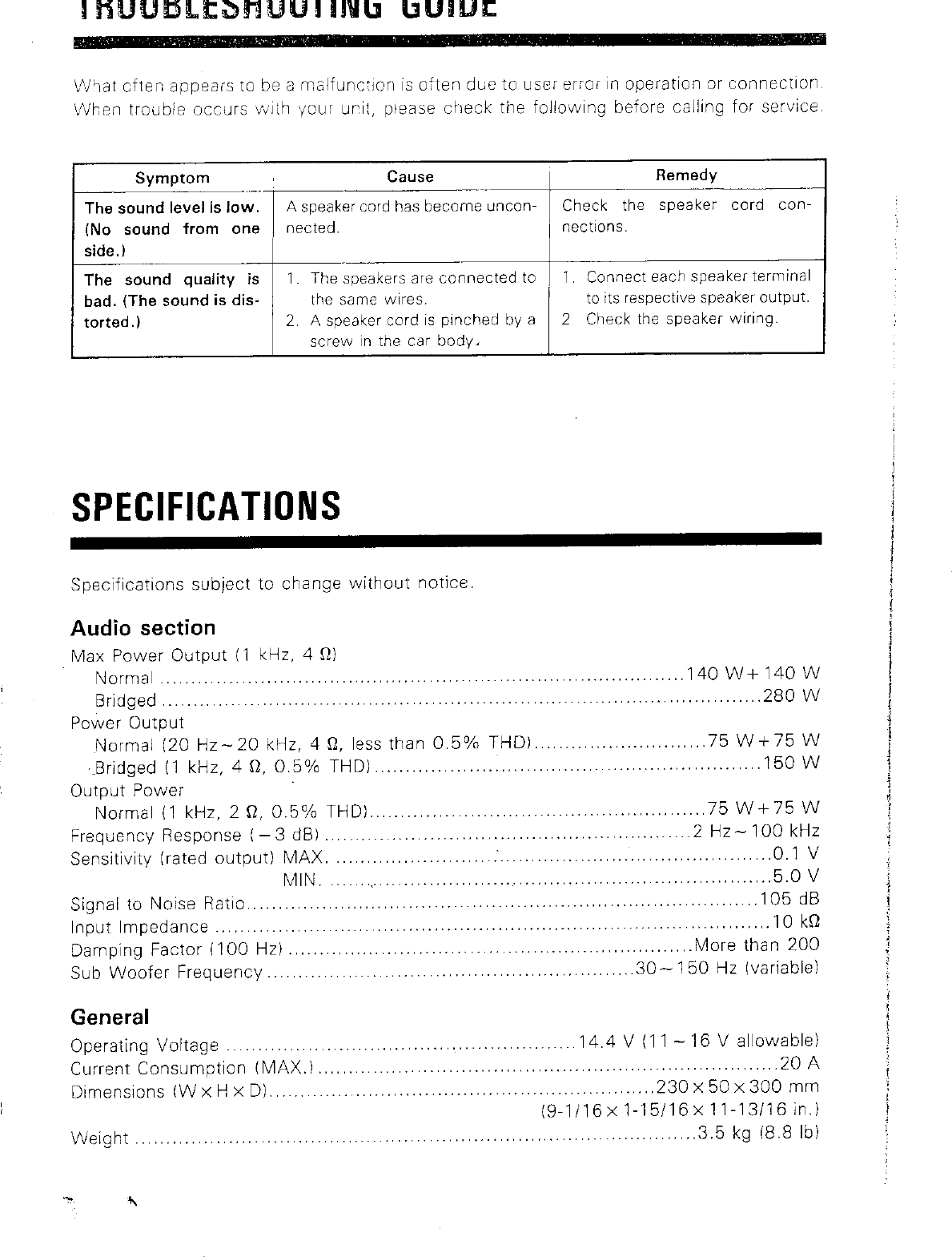 Page 2 of 6 - Kenwood Kenwood-Kac-821-Owner-S-Manual