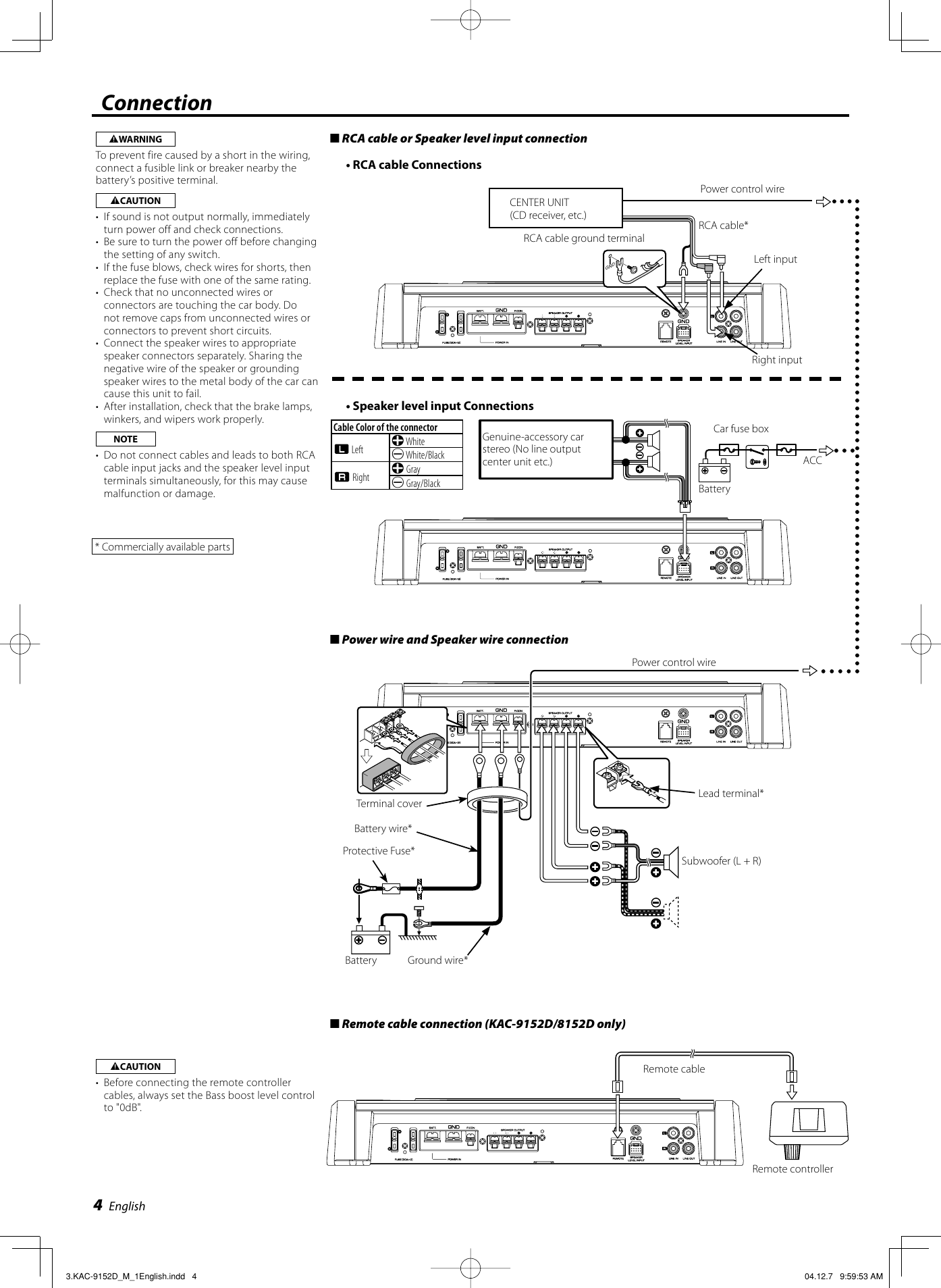Page 4 of 8 - Kenwood Kenwood-Kac-9152D-Owner-S-Manual KAC-9152D_9102D_8152D_8102D