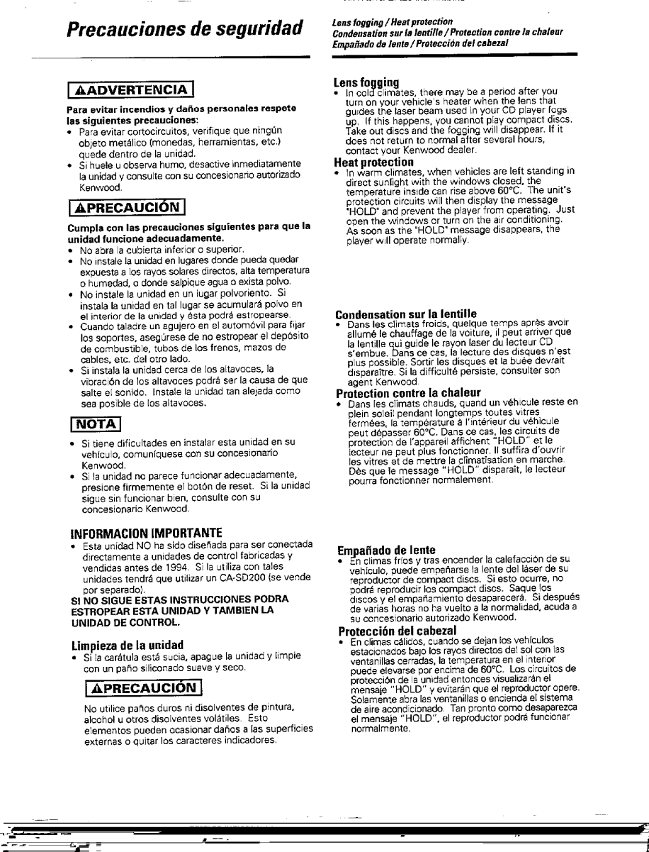 Page 8 of 12 - Kenwood Kenwood-Kdc-C504-Owner-S-Manual KDC-C604 KDC-C504