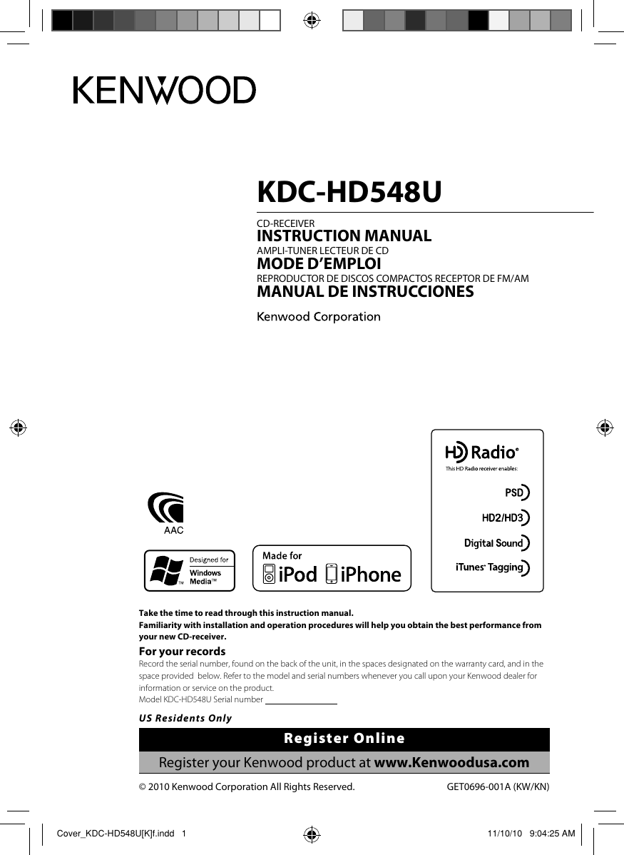 Kenwood Kdc Hd548U Users Manual