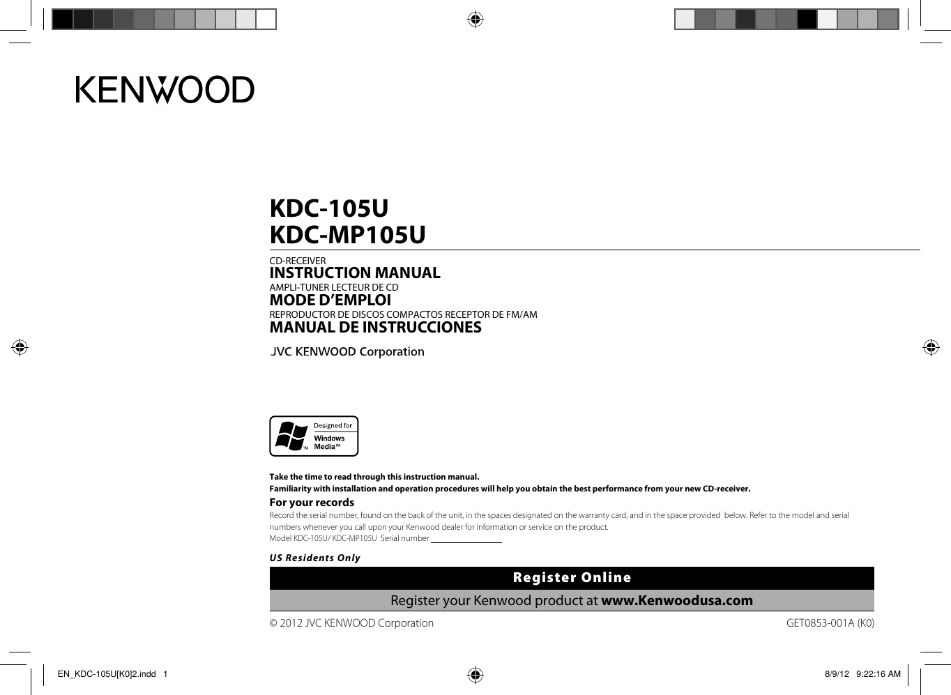 kenwood-car-stereo-system-kdc-105u-users-manual