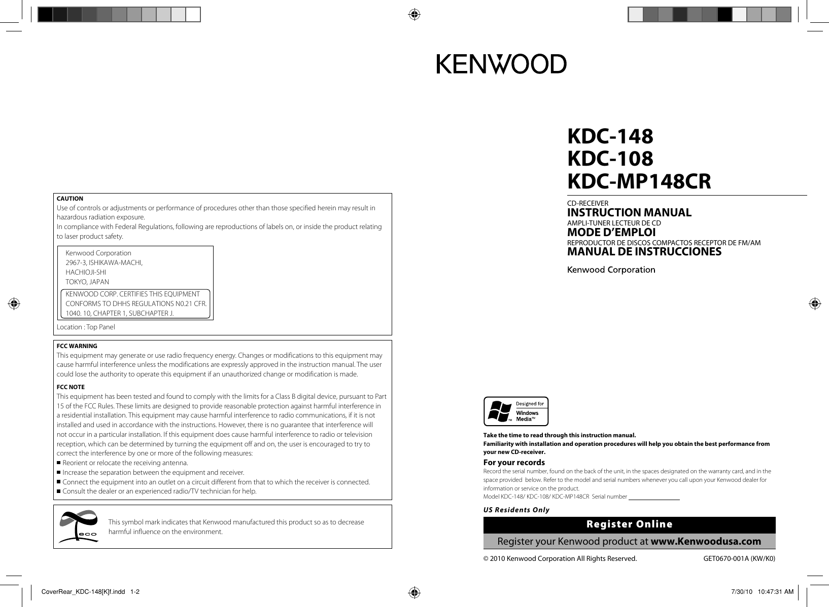 Kenwood Car Stereo System Kdc 148 Users Manual