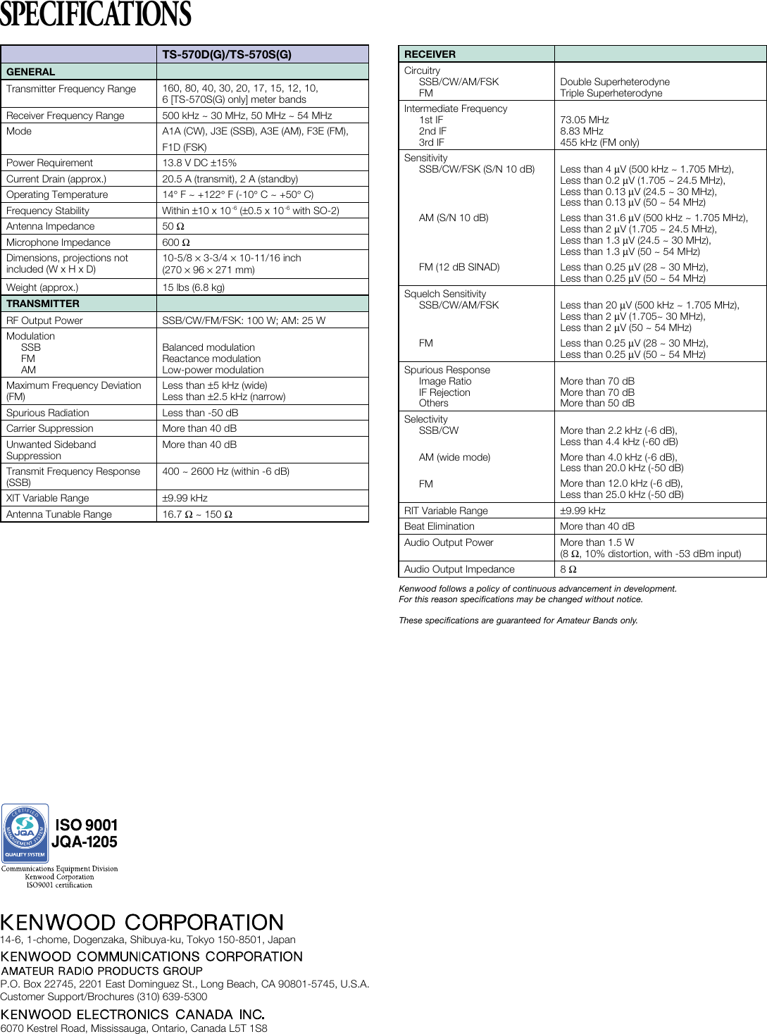 Page 8 of 8 - Kenwood Kenwood-Kenwood-Marine-Radio-Ts-570Dg-Users-Manual- Kenwood-kenwood-marine-radio-ts-570dg-users-manual