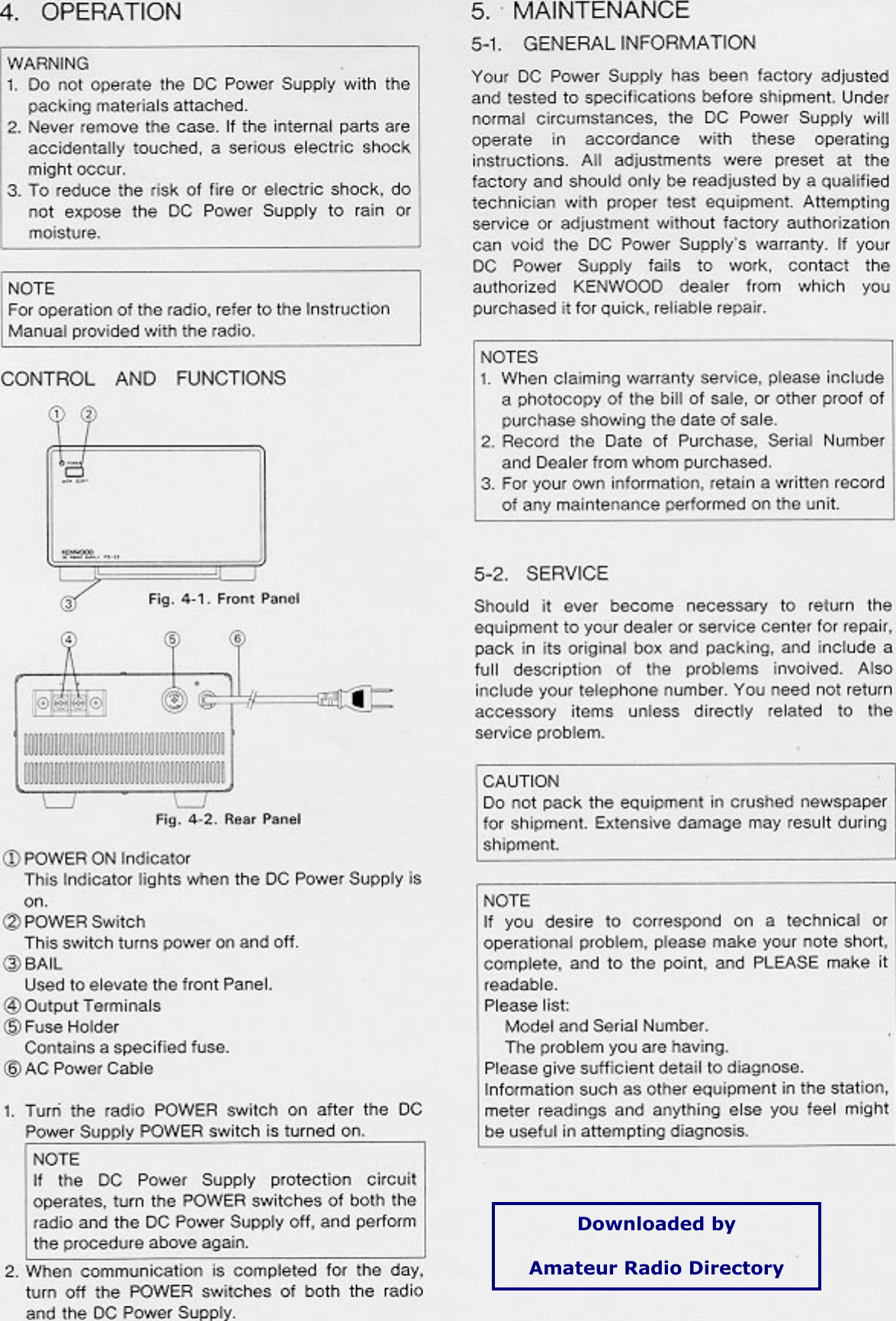 Page 3 of 5 - Kenwood Kenwood-Kenwood-Power-Supply-Ps-53-Users-Manual-  Kenwood-kenwood-power-supply-ps-53-users-manual