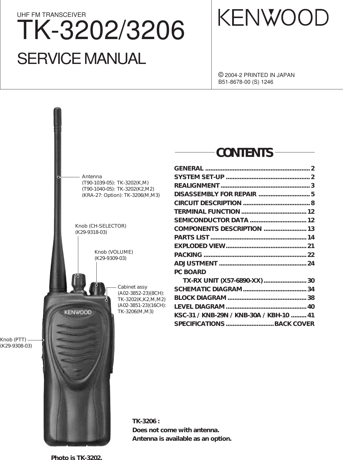 Kenwood Two Way Radio Tk 3202 Users Manual 3202_cover