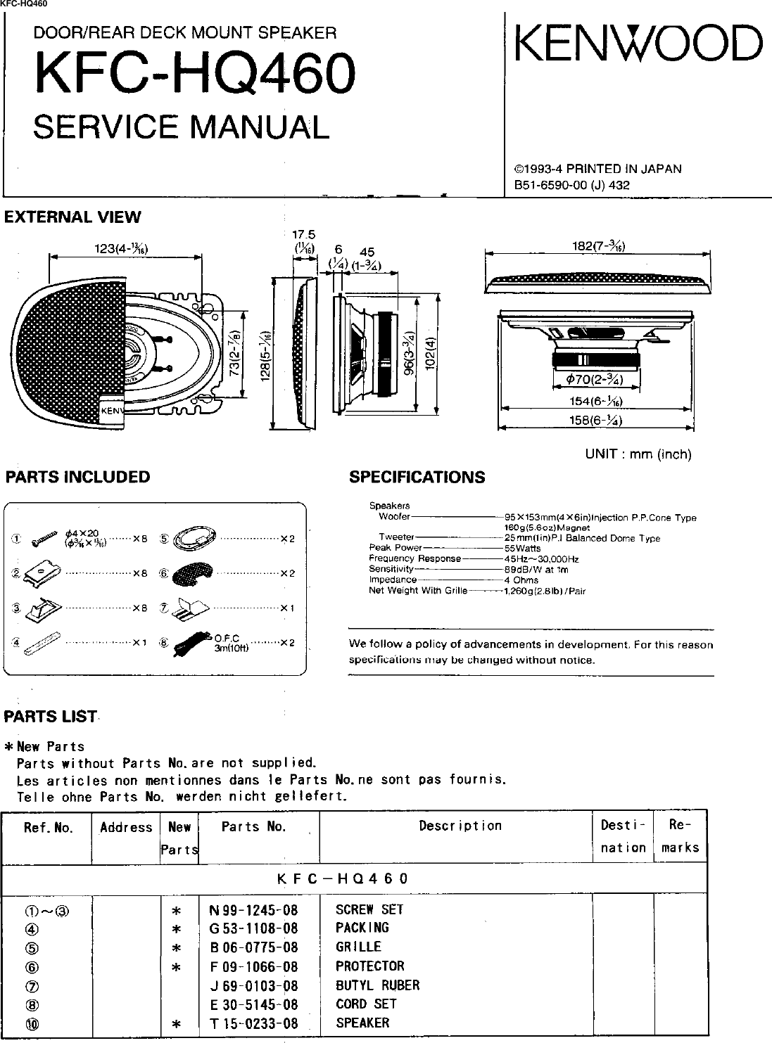  Kfc Hq460 Owner S Manual