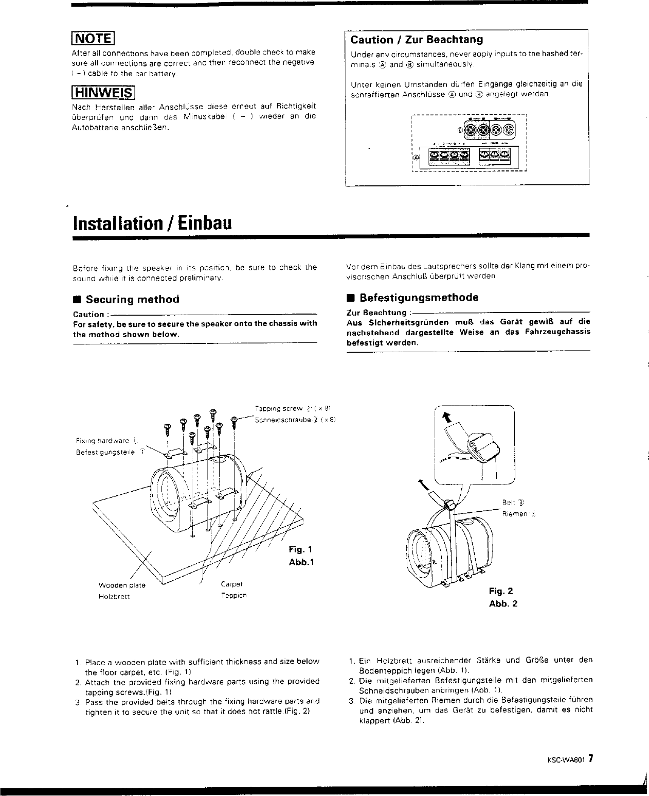 Page 7 of 11 - Kenwood Kenwood-Ksc-Wa801-Owner-S-Manual KSC-WA801