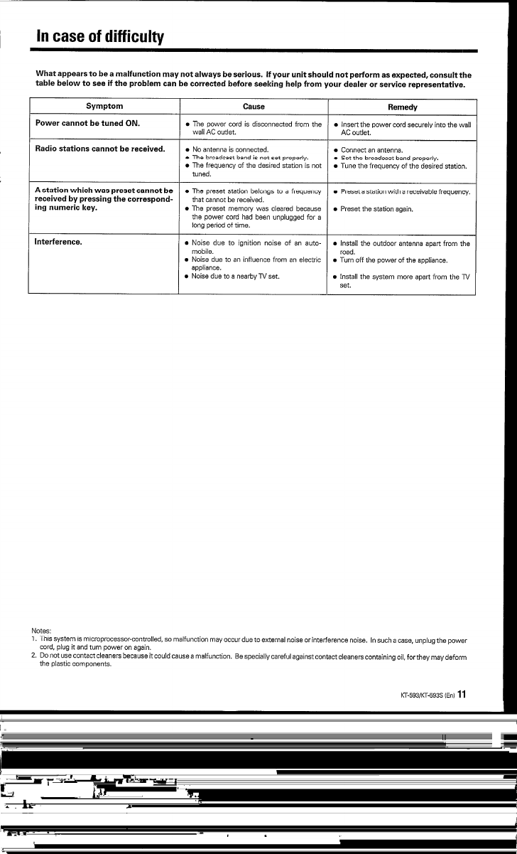 Page 11 of 12 - Kenwood Kenwood-Kt-593-Owner-S-Manual KT-593 KT-593S
