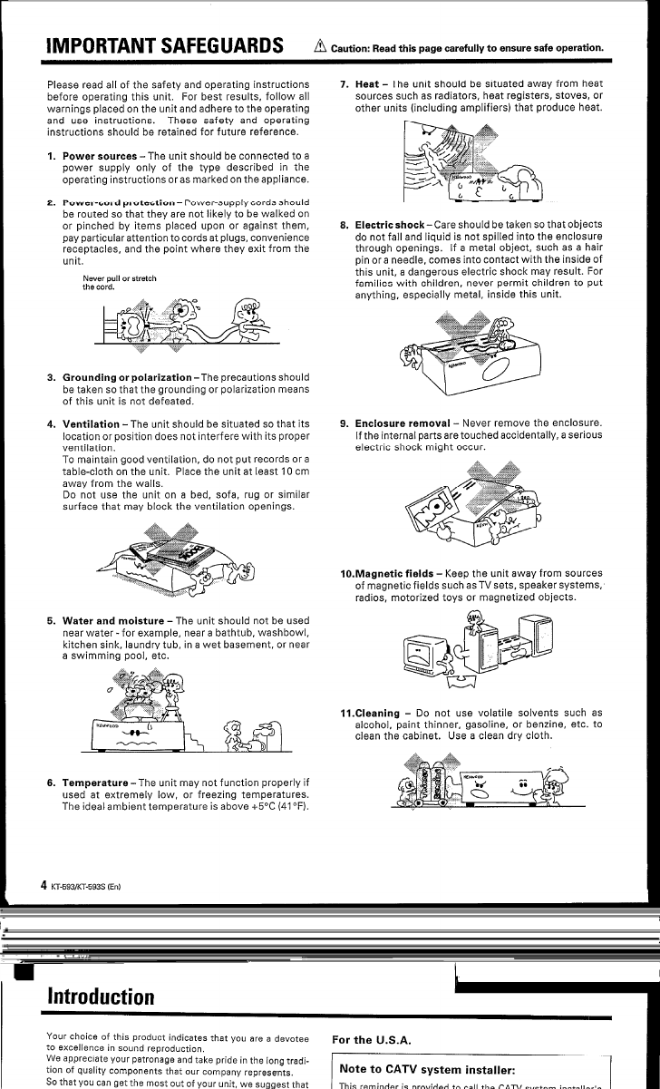 Page 4 of 12 - Kenwood Kenwood-Kt-593-Owner-S-Manual KT-593 KT-593S
