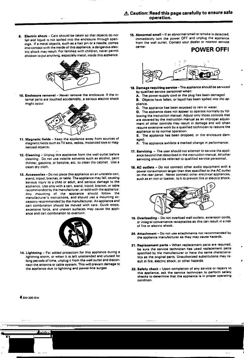 Page 4 of 10 - Kenwood Kenwood-Powered-Subwoofer-Sw-300-Users-Manual- SW-300  Kenwood-powered-subwoofer-sw-300-users-manual