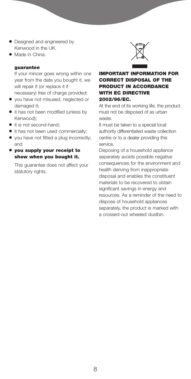 Page 9 of 10 - Kenwood MG700 56116 MG510 English Only User Manual  To The C2f208e2-5127-48a9-98ff-f6516ce845f9