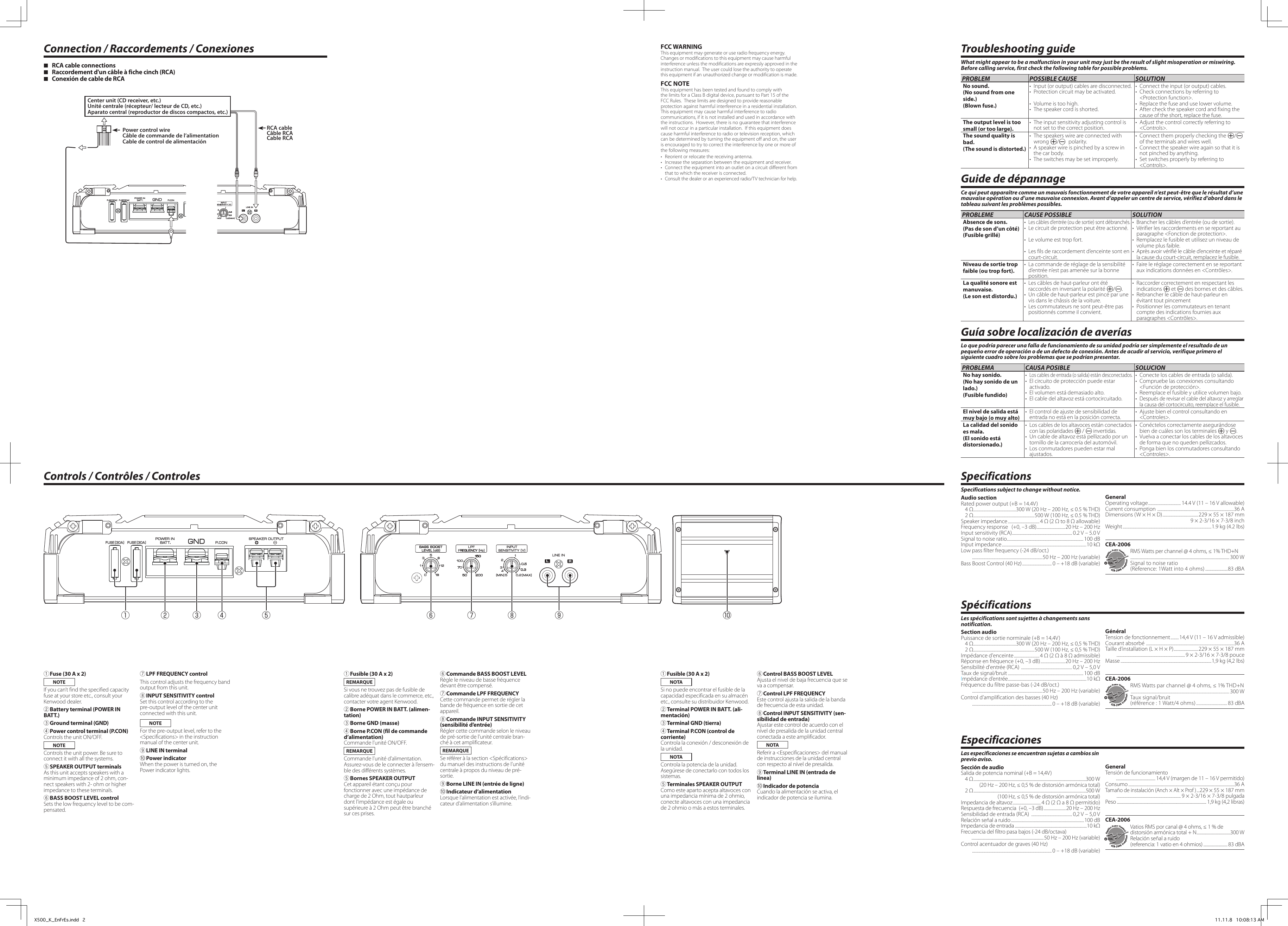 Page 2 of 2 - Kenwood X500-1 X500_K_EnFrEs User Manual  To The 681d82f9-77a4-4d00-aad9-8a6e67607680