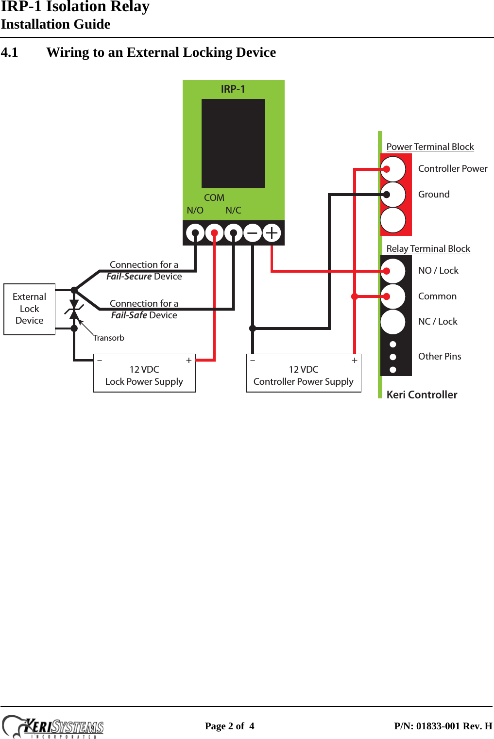 Page 2 of 4 - Keri Systems Isolation Relay-H IRP-1 Relay Installation Guide