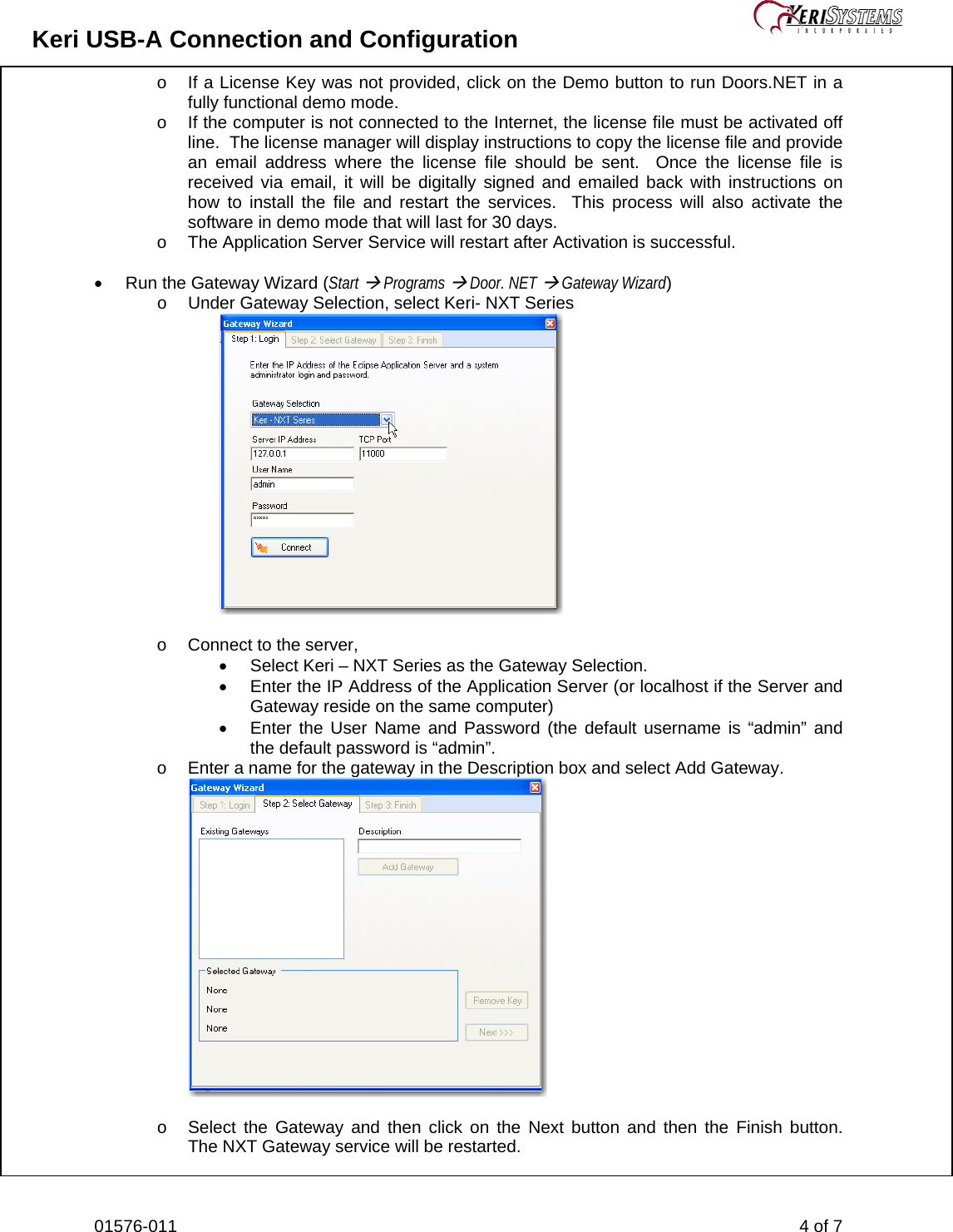 Page 4 of 7 - Keri Systems - Keri_USB-A_Connection-and-Configuration USB-A Connection And Configuration Connection-and-Configuration