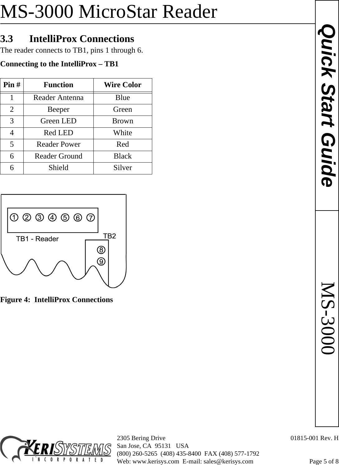 Page 5 of 8 - Keri Systems MS-3000 QSG Micro Star Reader Product Guide Quick Start