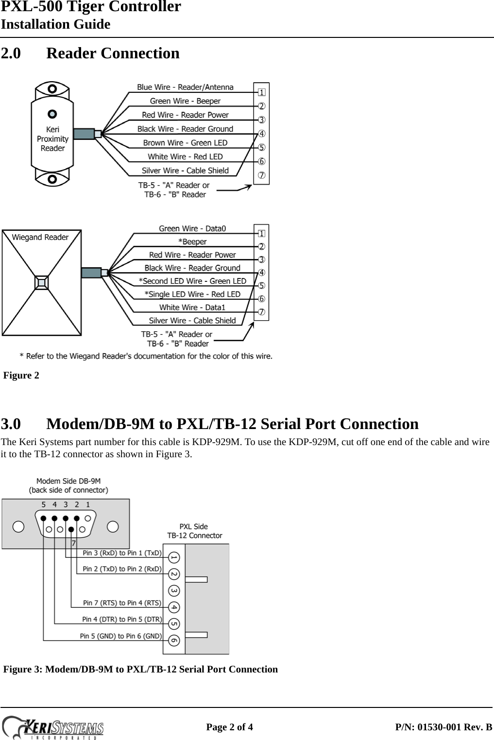 Page 2 of 4 - Keri Systems PXL-500_Installation_Guide PXL-500 Installation Guide