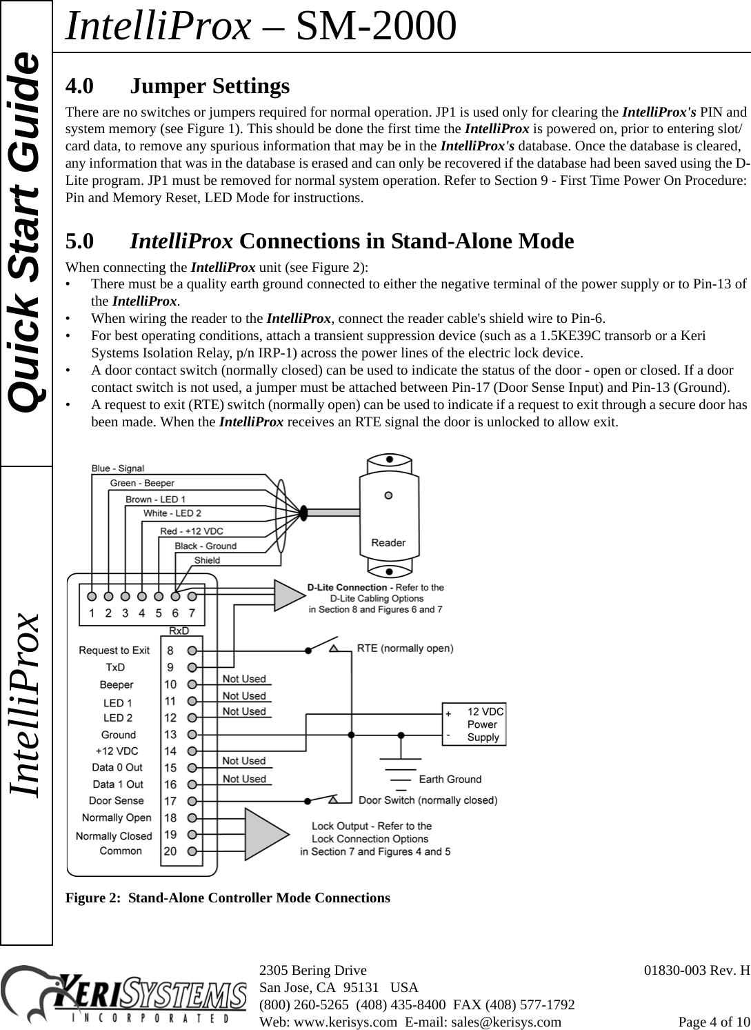 Keri Systems Ip2000 SM 2000 Intelli Prox Quick Start Guide