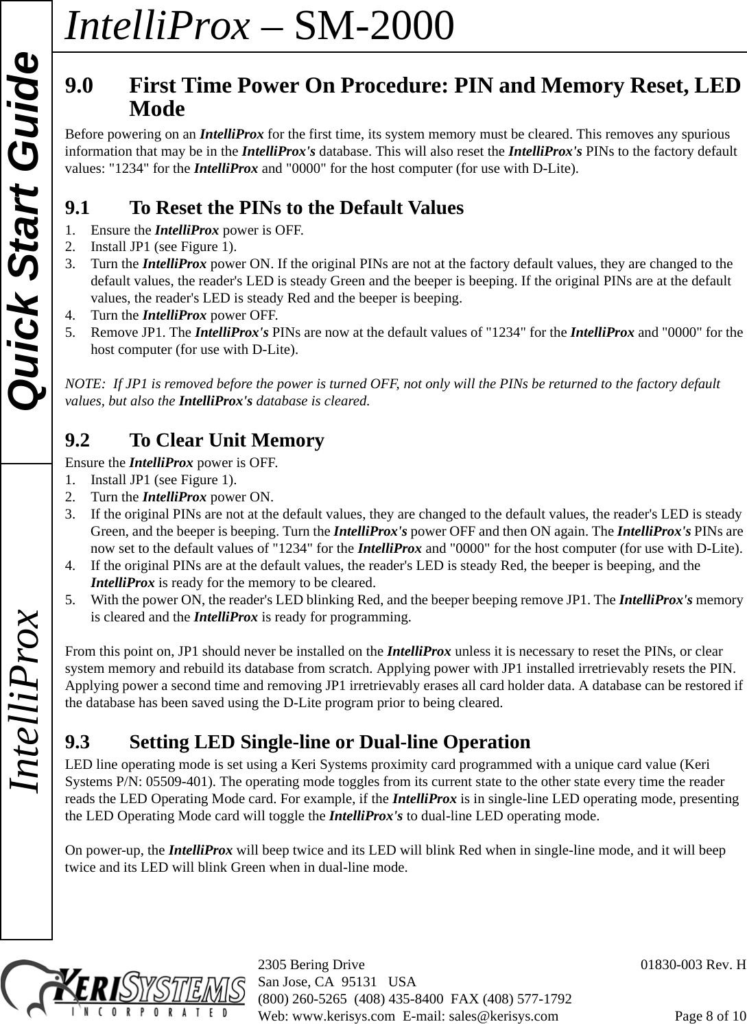 Page 8 of 10 - Keri Systems Ip2000 SM-2000 Intelli Prox Quick Start Guide