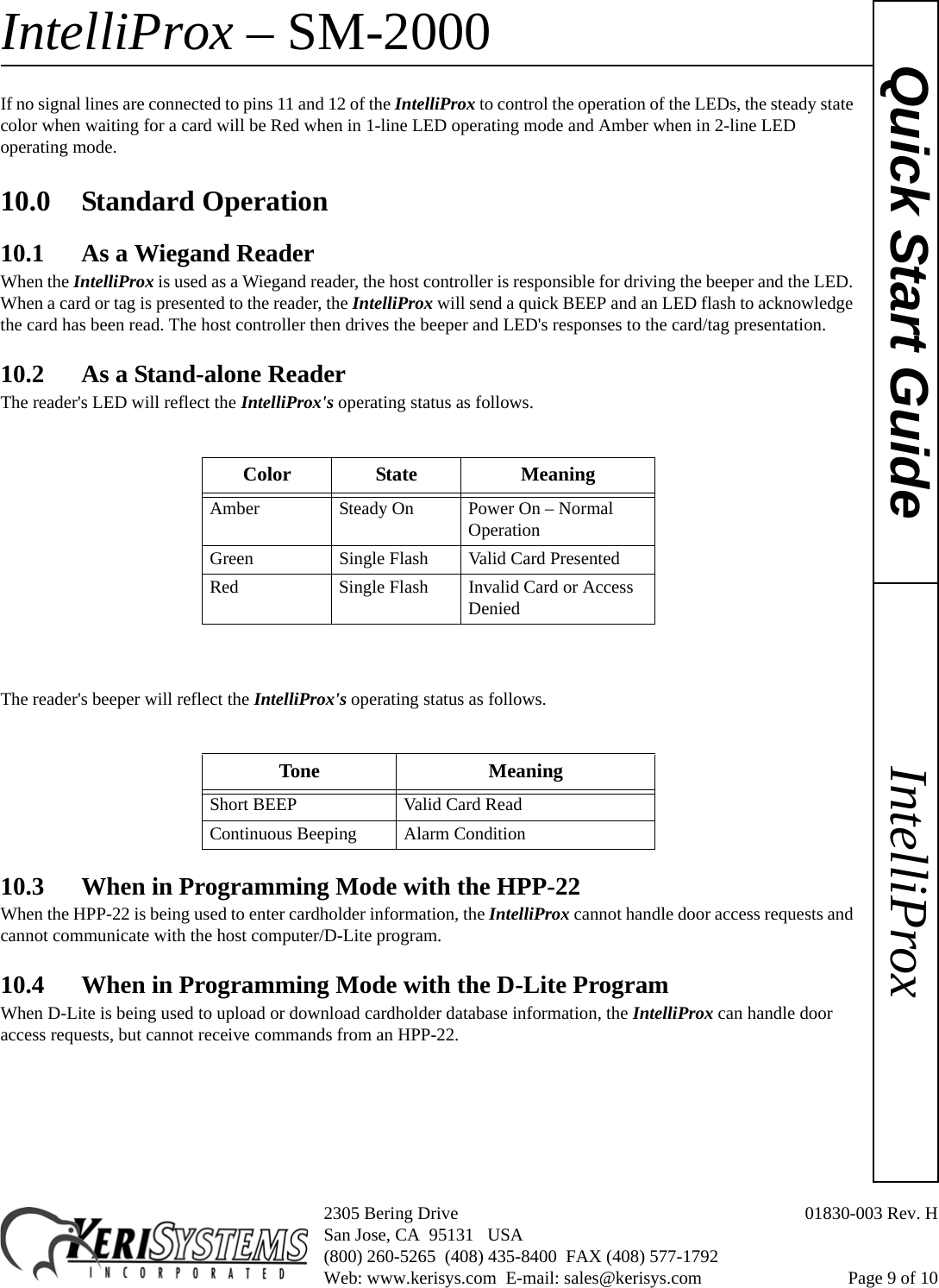 Page 9 of 10 - Keri Systems Ip2000 SM-2000 Intelli Prox Quick Start Guide