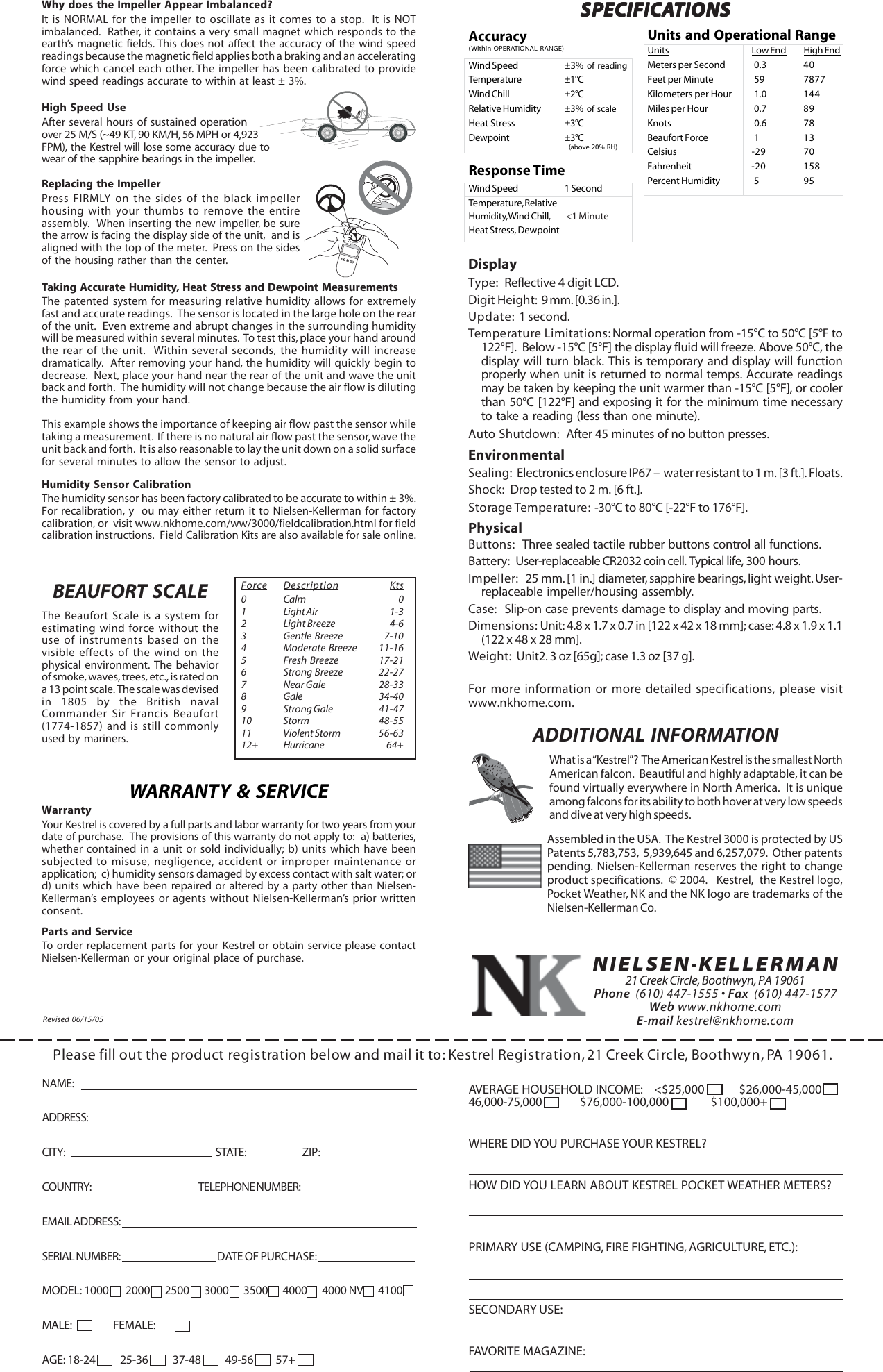Kestrel Meters Weather Radio 3000 Users Manual K3_redesign_0605.pmd