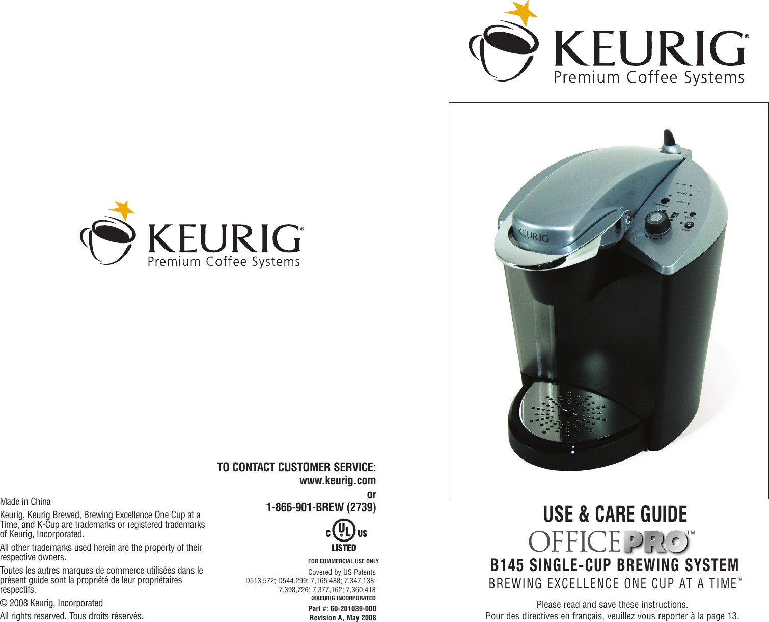 Keurig Officepro B145 Owner S Manual B09889_CareGuide_spreadsB145