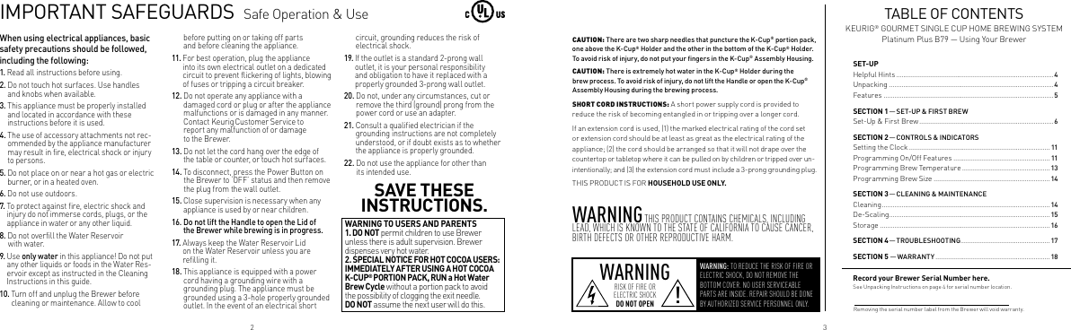 Page 2 of 11 - Keurig Keurig-Platinum-Plus-B79-Owners-Manual- ManualsLib - Makes It Easy To Find Manuals Online! Keurig-platinum-plus-b79-owners-manual