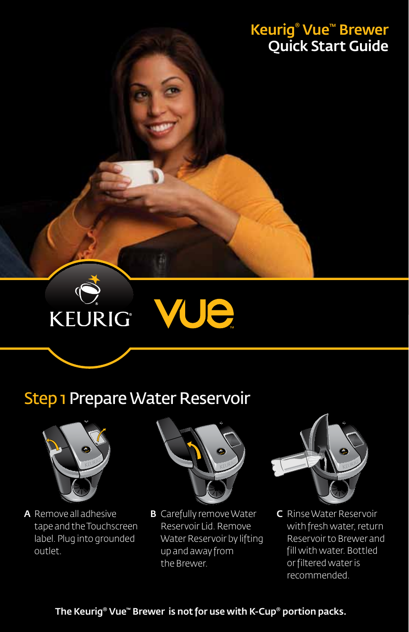 Page 1 of 2 - Keurig Keurig-Vue-V-700-Brewer-Quick-Guide-  Keurig-vue-v-700-brewer-quick-guide