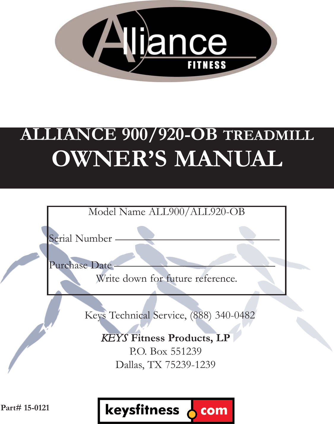 Keys Fitness Alliance 920 Ob Users Manual ALL900_920HR