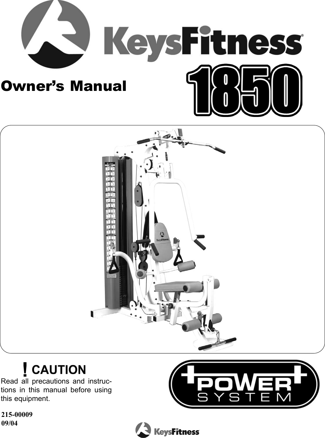 Keys Fitness Power System 1850 Users Manual Kps