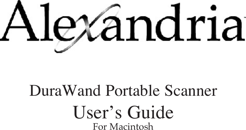 Page 1 of 8 - Keyspan Keyspan-Alexadria-Durawand-Portable-Scanner-Users-Manual--2  Keyspan-alexadria-durawand-portable-scanner-users-manual